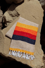 Load image into Gallery viewer, Handwoven Recycled Cotton Throw Blanket | Desert Stripe Beach Blanket 73"x48"
