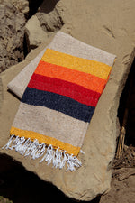 Load image into Gallery viewer, Handwoven Recycled Cotton Throw Blanket | Desert Stripe Beach Blanket 73"x48"
