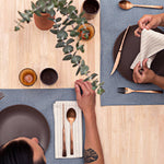 Load image into Gallery viewer, Grey Striped Cotton Napkins - Set Of 4
