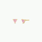 Load image into Gallery viewer, Rose Quartz Gold Stud Earrings
