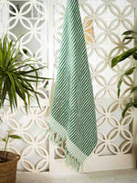 Load image into Gallery viewer, Striped Bath or Beach Towel with Fringe
