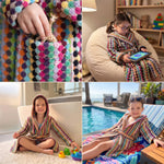 Load image into Gallery viewer, Colorful Pom Pom Bathrobe for Kids
