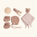 Load image into Gallery viewer, Boho Newborn Baby Gift Set | Organic Cotton Handknit Newborn Essentials
