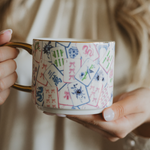 Load image into Gallery viewer, Mahjong Tiles Coffee Mug with Gold Detailing
