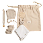 Load image into Gallery viewer, Boho Newborn Baby Gift Set | Organic Cotton Handknit Newborn Essentials
