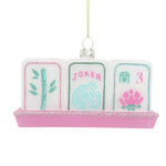 Load image into Gallery viewer, Mahjong Tile Hand-Painted Glass Christmas Ornament
