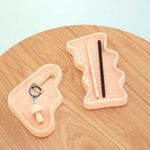 Load image into Gallery viewer, Ceramic Wave Trays - Speckled Peach - Rectangle
