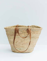 Load image into Gallery viewer, French Market Tote with Leather Handles
