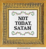 Load image into Gallery viewer, Not Today, Satan | Humorous cross stitch kit
