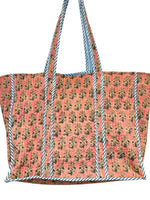 Load image into Gallery viewer, Reversible Quilted Block Printed Beach Bag
