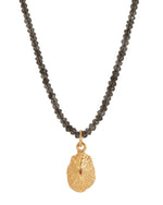 Load image into Gallery viewer, Sans Ligne Smokey Quartz Necklace with Gold Vermeil Charm
