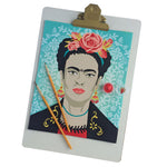 Load image into Gallery viewer, Frida with Flowers (turquoise) | 8x10 paint-by-number kit
