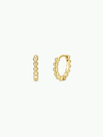 Load image into Gallery viewer, Small Ball Hoop Gold Earrings
