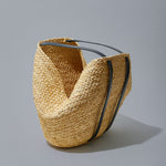 Load image into Gallery viewer, Keza Braided Raffia Carryall Tote with Leather Straps
