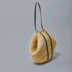 Load image into Gallery viewer, Keza Braided Raffia Carryall Tote with Leather Straps
