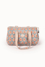 Load image into Gallery viewer, Terracotta Heirloom Buta Block Print Quilted Duffle Bag
