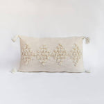 Load image into Gallery viewer, Viha Throw Pillow | Handmade Neutral Throw Pillow with Tassels
