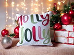 Load image into Gallery viewer, Holly Jolly Embroidered Christmas Holiday Pillow
