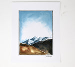 Load image into Gallery viewer, Simple Mountains, 11x14 Art Print, Mountains Watercolor, Adventure Painting
