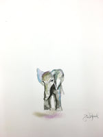 Load image into Gallery viewer, Baby Elephant Art Print 11x14in, Nursery Decor, Wall Art, Baby Animals

