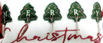 Load image into Gallery viewer, Merry Christmas Embroidered and  Applique Tree with Jute Embellishments Throw Pillow
