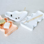 Load image into Gallery viewer, Ceramic Wave Trays - Speckled White - Rectangle
