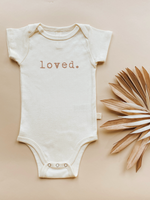 Load image into Gallery viewer, Loved. Clay Organic Cotton Baby Bodysuit Short Sleeve
